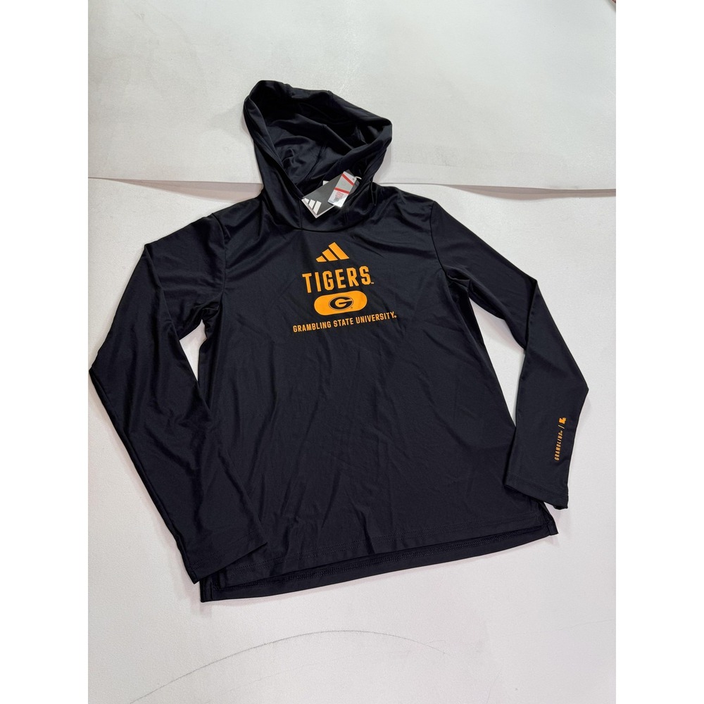 Grambling State Tigers Shirt Womens Small Black NCAA Football Adidas Hooded
